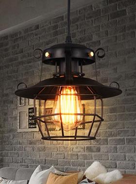 工业风loft餐厅酒吧台吊灯复古怀旧个性创意过道走廊单头铁艺灯具