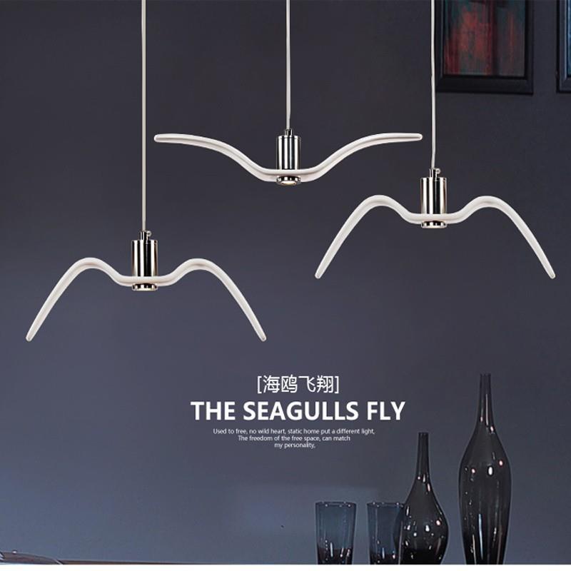 北欧餐厅灯设计师个性客厅吧台简约酒店店单头海鸥小鸟吊灯220V