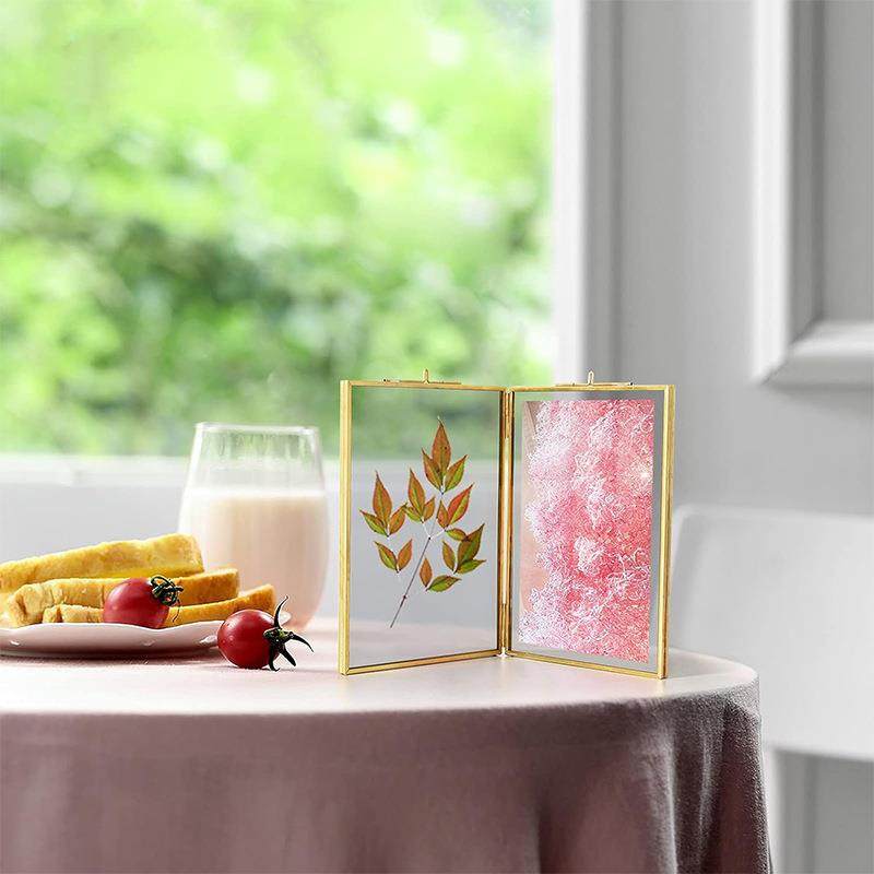 北欧复古风黄铜折页金属玻璃相框 创意植物DIY标本夹桌面装饰摆件,家居饰品,DIY亲子装饰画,淘宝优惠券,粉丝福利购,淘宝优惠卷