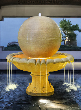 大型圆球流水喷泉摆件创意庭院落地鱼池水景室内T户外招财转运装