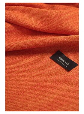 意大利工厂BONOTTO 落日橙霞 高货双面织时装橘红色面料 宽1.35米