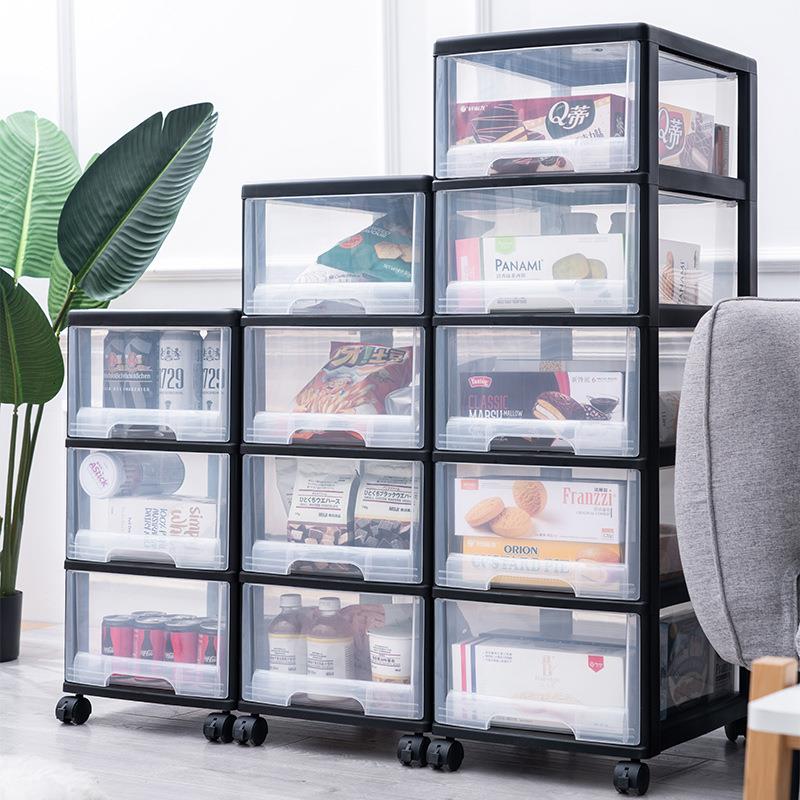 透明抽屉衣物零食家用收纳盒衣柜储物箱鞋玩具整理箱抽屉式收纳箱