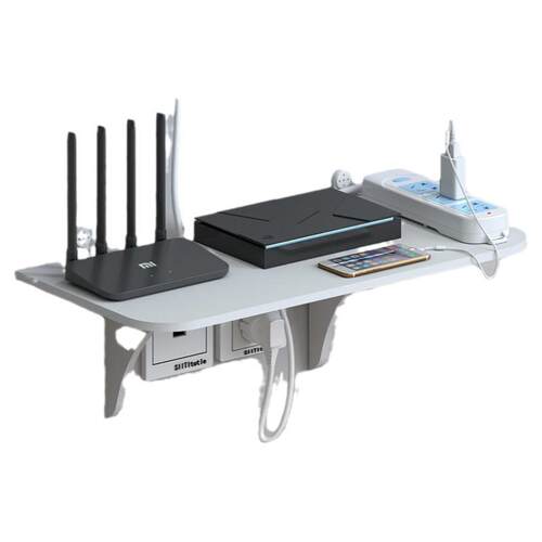 PK7J路由器收纳盒墙上免打孔壁挂客厅无线光猫托架子电视机顶盒置