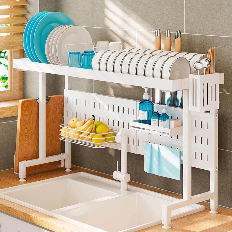 伸缩厨房水槽置物架不锈钢碗架沥水架水池碟架厨房用品多功能收纳