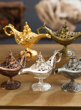 阿拉丁神灯金属工艺品许愿灯香薰炉家居装饰创意摆件儿童礼品701