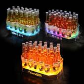 酒吧KTV发光冰桶八边形石头纹冰封24支塑料啤酒饮料鸡尾酒香槟桶