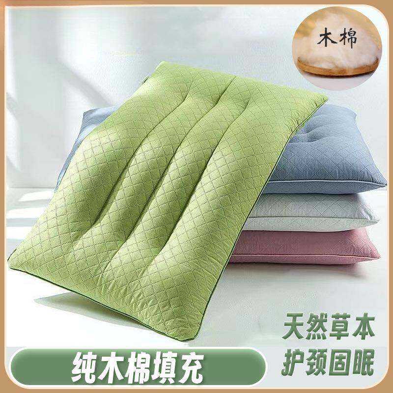 手工木棉花枕头攀枝花成人学生儿童护颈保健枕芯单人宿舍酒店枕心