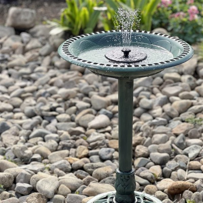 新款太阳能喷泉户外水q池鸟浴盆喷泉泵园林花园水景喷泉灯塑料盆