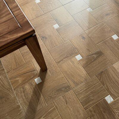 中古风木纹砖地砖石材格子拼花民宿客厅瓷砖卧室仿木地板阳台复古