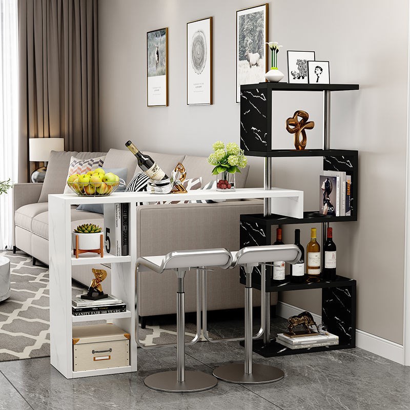 吧台桌家用简约现代客q厅吧台桌椅组合玄关隔断柜靠墙酒柜吧台桌