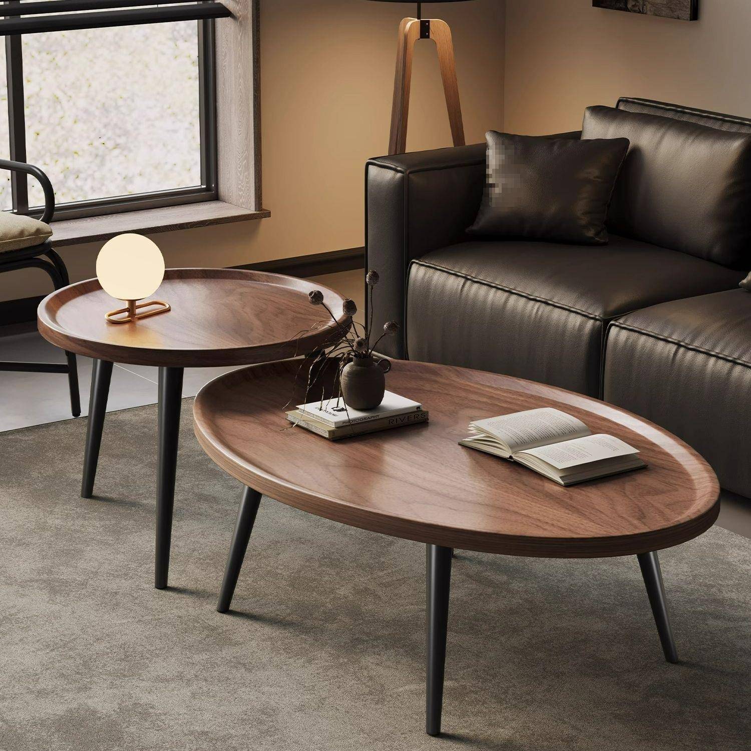 茶几客厅家用圆形小桌子阳台轻奢茶桌新款小户型折叠茶台极简边几