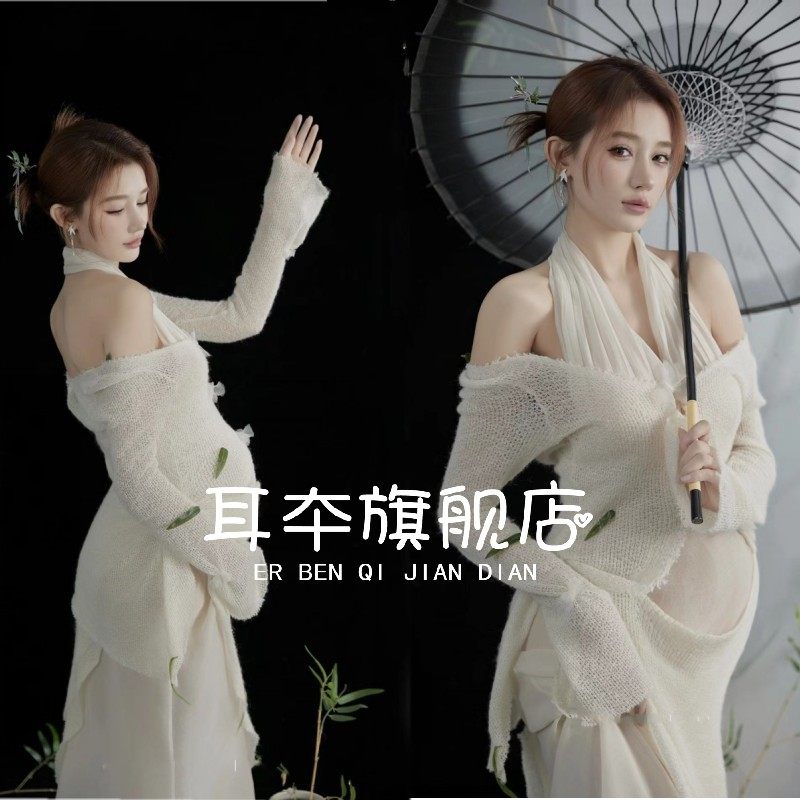 影楼孕妇拍照服装复古高级感写真温柔系挂脖小清新孕妇摄影连衣裙,孕妇装/孕产妇用品/营养,影楼服装,淘宝优惠券,粉丝福利购,淘宝优惠卷