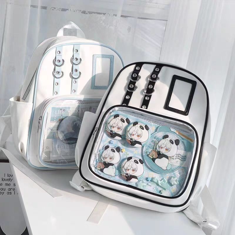 双肩包小食量书包痛包二次元吧唧透明包2025新款日常休闲背包娃包
