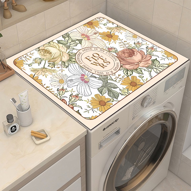 滚筒式洗衣机盖布防水防尘罩免洗防晒垫微波炉冰箱床头柜盖巾顶垫
