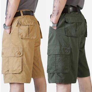 裤 男 五分裤 马裤 纯棉大码 中裤 休闲工装 宽松短裤 男式 多口袋新款 夏季