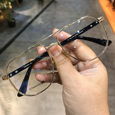 简丹萝心潮百搭新款复古双梁大框眼镜架男女防蓝光配近视变色平光