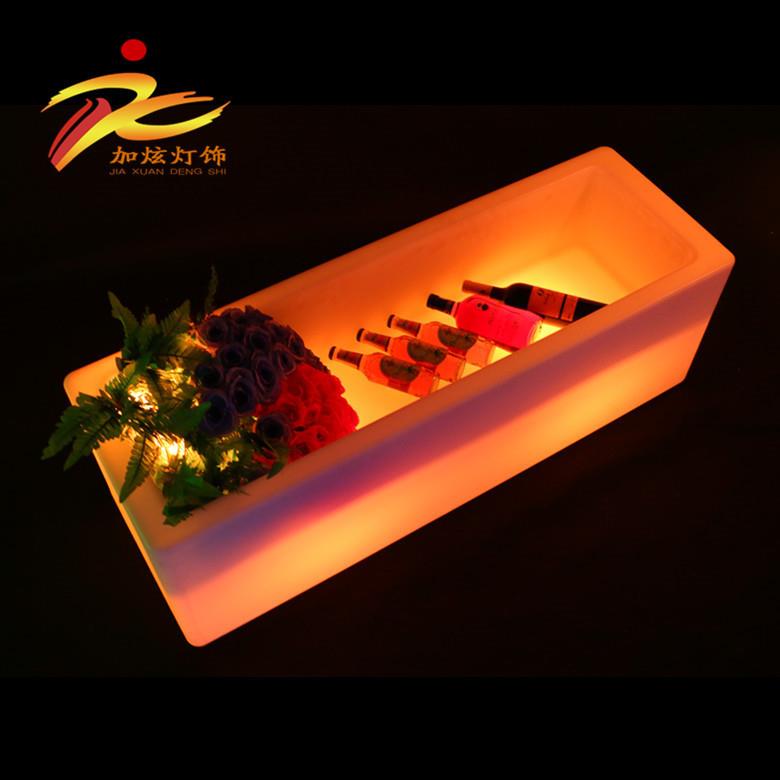 潮流个性 LED发光塑料冰桶 红酒冰桶 多功能夜光花盆 滚塑茶几