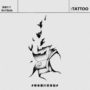 书烬成蝶 草本纹身贴半永久新款男女氛围感刺青ins风防水个性贴纸