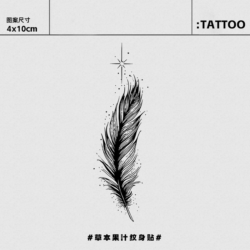 星辰落羽 草本纹身贴新款半永久防水高颜值刺青ins风仿真拍照贴纸
