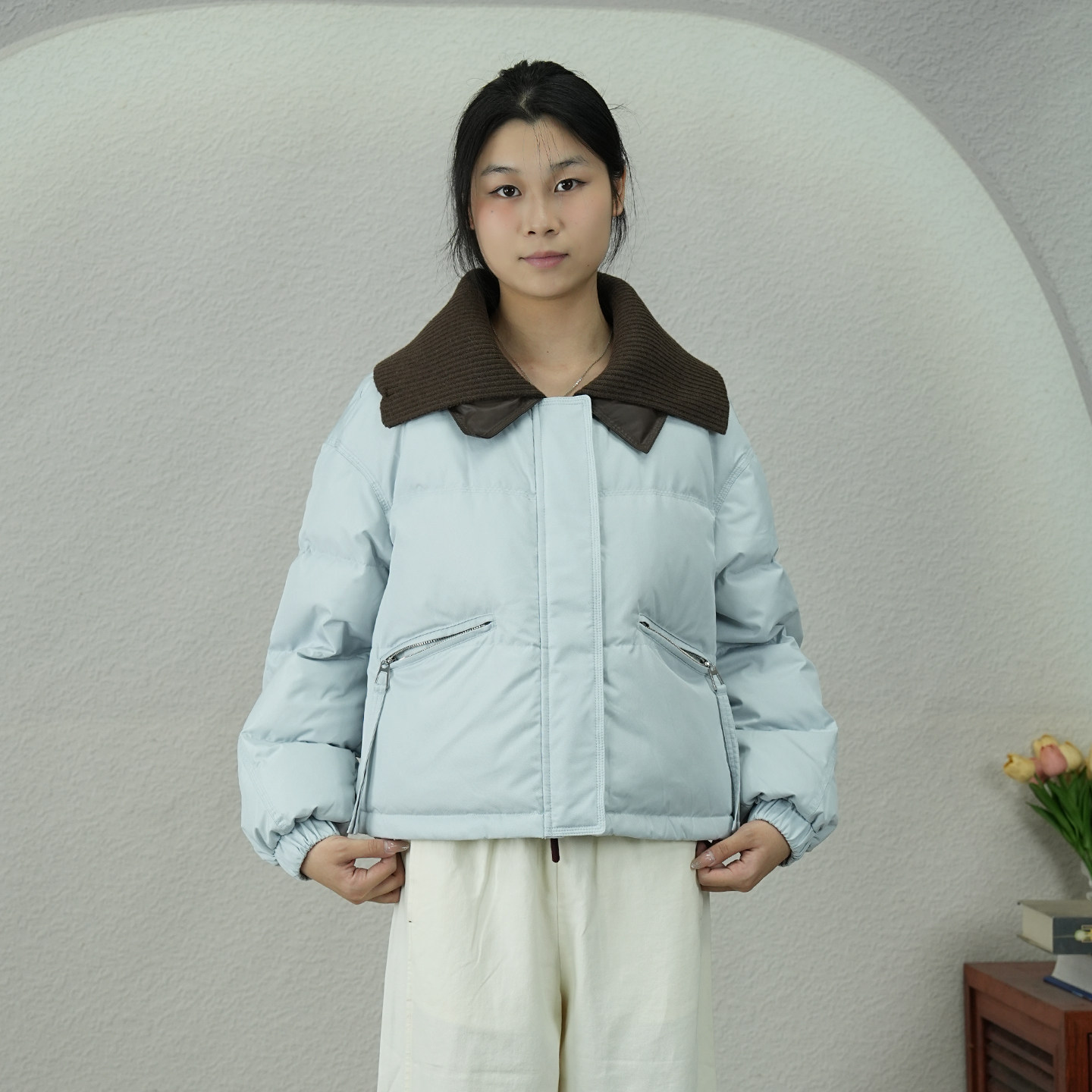 小个子短款面包服女羽绒服外套