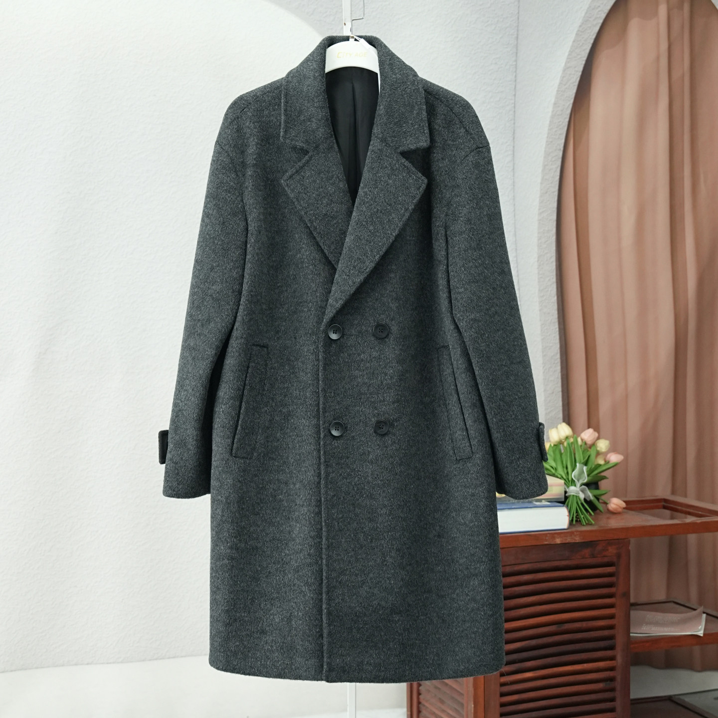 男士呢外套休闲夹克2025冬季新款潮流百搭宽松简约高级感呢大衣,男装,夹克,淘宝优惠券,粉丝福利购,淘宝优惠卷