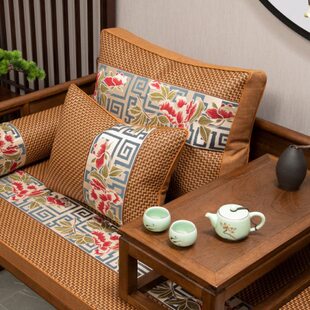 中式实木家具沙发垫凉席防滑席子藤席夏天款红木沙发坐垫凉垫定制