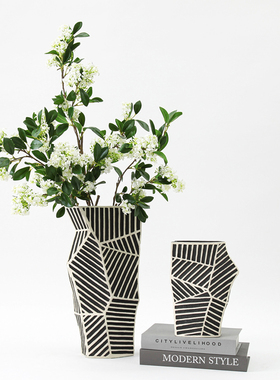 新中式不规则陶瓷花器摆件酒店z会所售楼处样间客厅花瓶装饰品摆