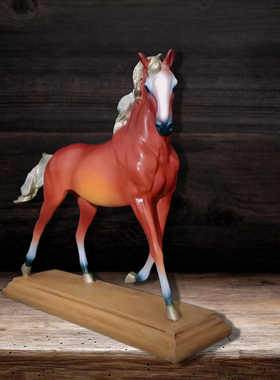 一日千里创意马摆件简约家居摆设装饰寓意雕塑R品纯手工树脂新款