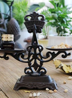 铸铁摆件天枰家居摆p件装饰品覆古老式工业风庭院别墅摆设