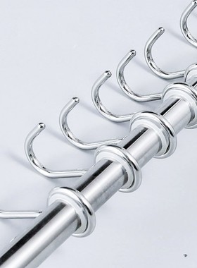 16mmb亮面厨房挂钩不锈钢304 实心活动套管钩S钩免打孔挂杆用黑色