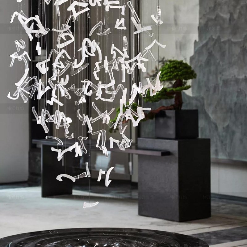 定制灯具水晶球吊灯艺术餐厅网红咖啡厅复式O楼饭店装饰工程吊灯