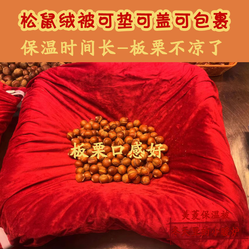 板栗保温被栗子保温被糖炒栗子盖被松鼠I绒保暖被棉被被子加厚被