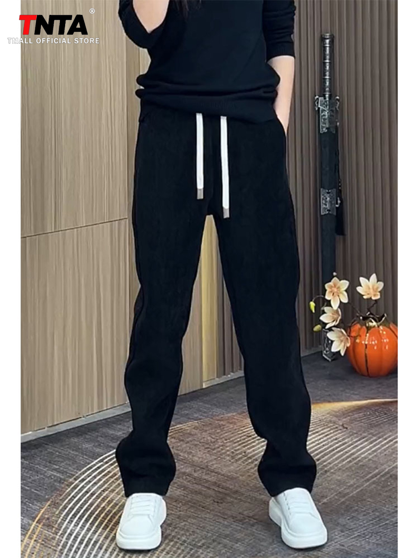 潮牌欧货条绒男士休闲裤2025新款春秋冬季男裤阔腿运动卫裤子男款,男装,休闲裤,淘宝优惠券,粉丝福利购,淘宝优惠卷