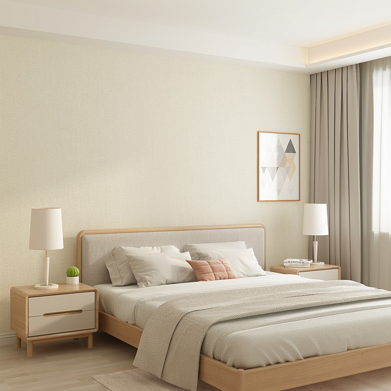 2023b新款纯色奶油风壁布无缝全屋客厅卧室现代简约墙纸墙布包安