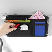 汽车遮阳板收纳多功能车载车内眼镜夹架卡片收纳袋卡包票据证件夹