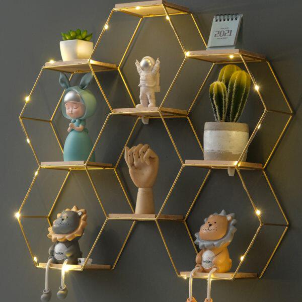 免打孔墙上置物架卧室墙面装饰创意餐厅墙壁挂架床头架子房间布置