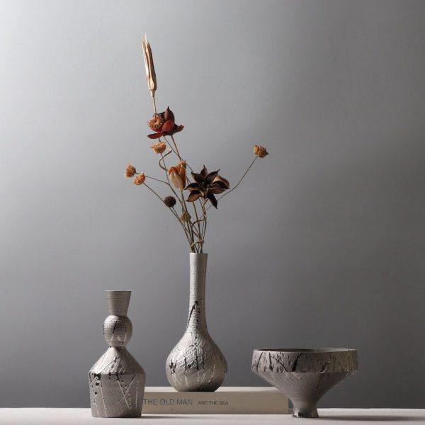 电镀银色陶瓷花现简约创意插花装饰品客厅茶道小花插酒柜摆件,家居饰品,花瓶,淘宝优惠券,粉丝福利购,淘宝优惠卷