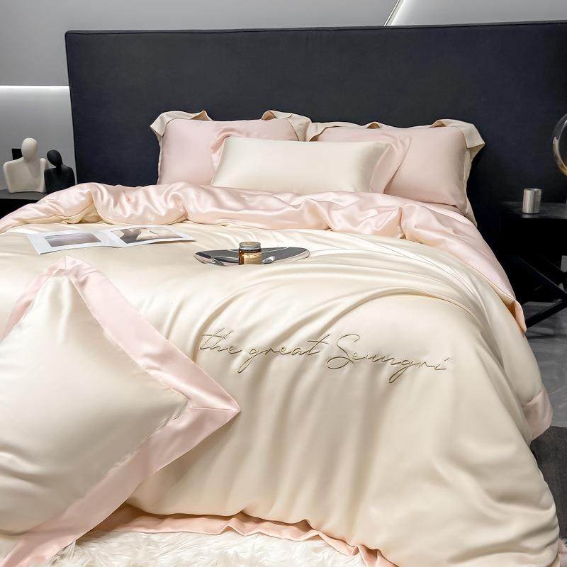 夏季清凉100S兰精天丝四件套冰丝床单被套裸睡丝滑床笠凉感丝床品