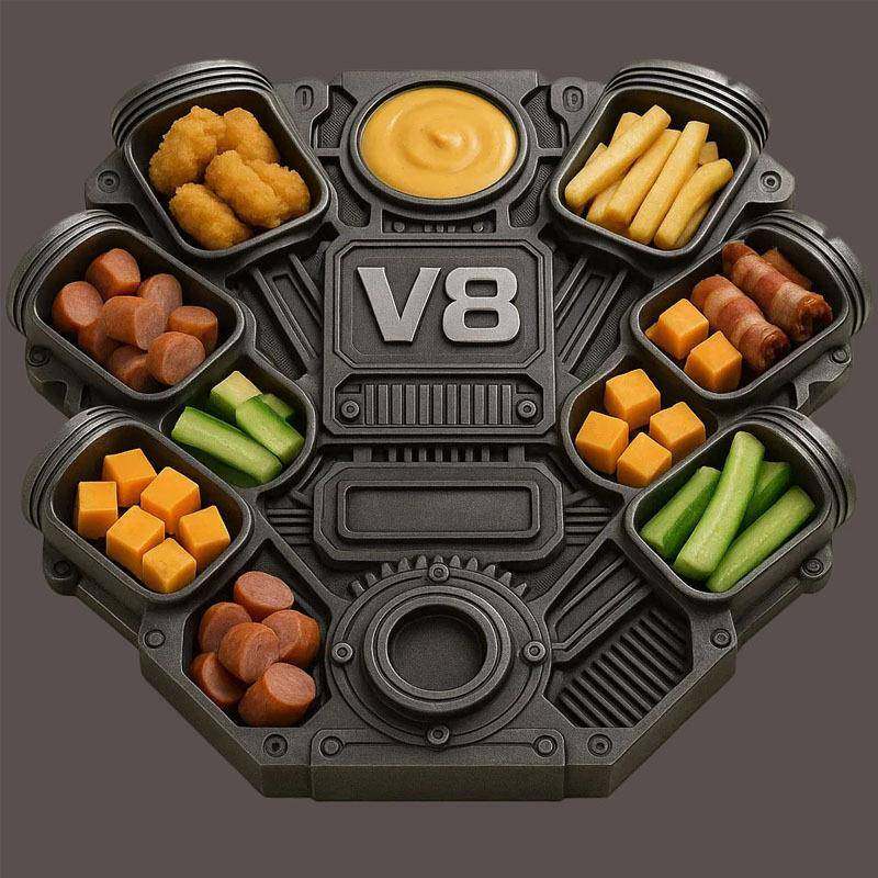 V8 Engine Food Platter V8发动机食物拼盘