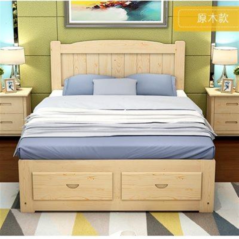 全实木现代简约小户型p抽拉推拉两用卧室可伸缩沙发床抽屉折叠储