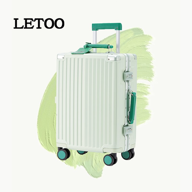 Letoo大容量行李箱女多功能铝框拉杆箱新款结实耐用X登机密码皮箱