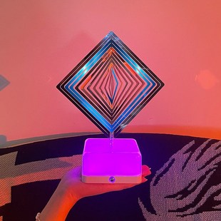 网红旋转氛围灯卧室n情调高级感摆件卧室浪漫小夜灯台灯生日礼物