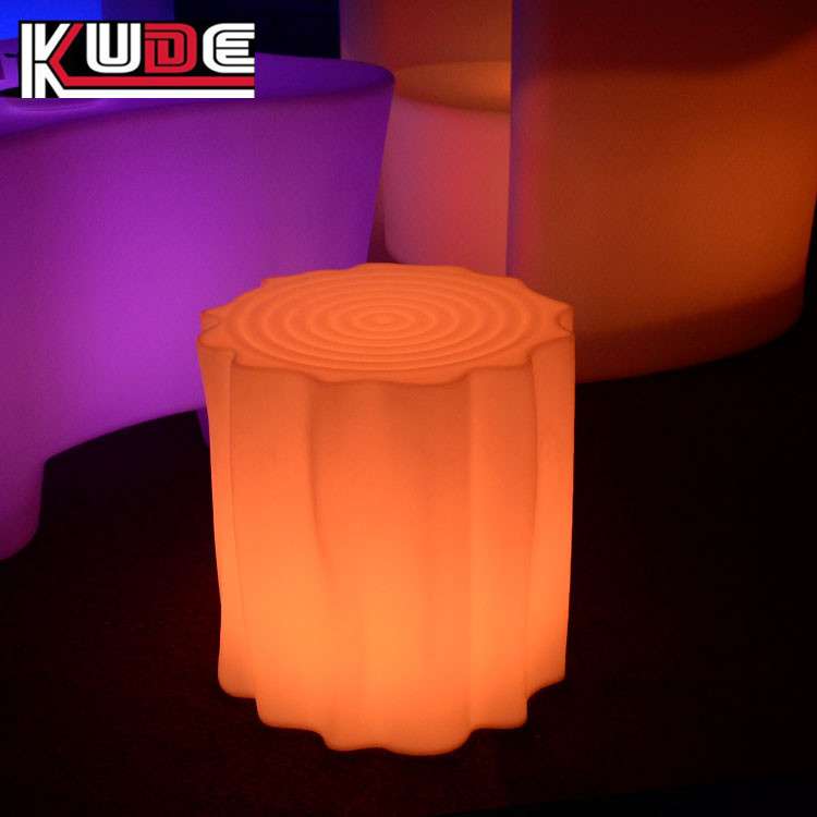 厂家 创意树干椅子发光户外无线LED七彩遥控充电滚塑椅子防水