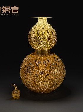 花丝葫芦摆件铜工艺品福禄寿装z饰艺术品办公桌家居客厅玄关礼品