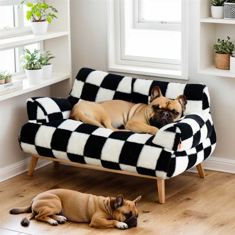 2024年新款猫狗通用B宠物窝 格子风格宠物沙发