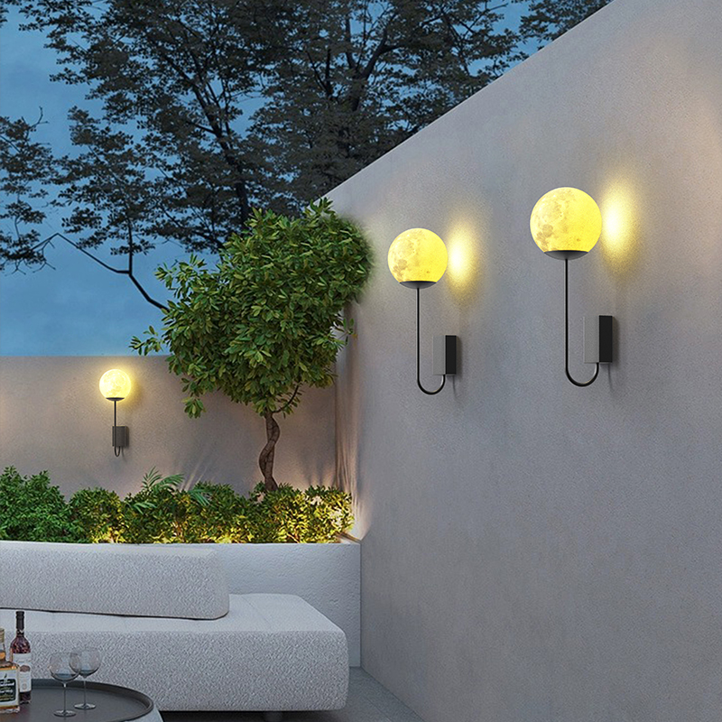户外壁灯防水月球灯景观r灯别墅简约庭院壁灯花园氛围灯阳台墙壁