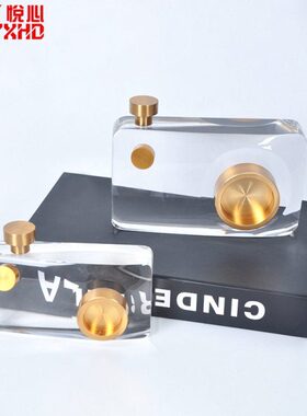 北欧风现代轻奢样板间酒店卧室书房水晶照相机创意装饰拍摄摆件