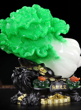玉白菜摆件家居装饰m电视酒柜装饰品工艺品办公室摆设创意开业礼