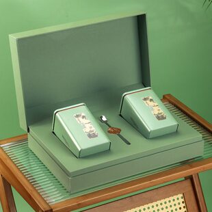 2023新款高档绿茶叶礼盒包装盒通用早茶明前龙井茶碧螺春空礼盒