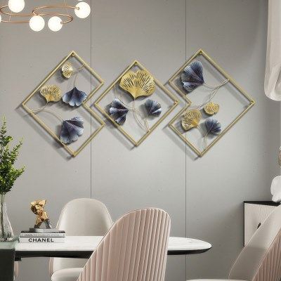 现代轻奢银杏金属立体简约家居客厅沙发背景墙装饰玄关卧室墙壁挂,家居饰品,壁饰,淘宝优惠券,粉丝福利购,淘宝优惠卷